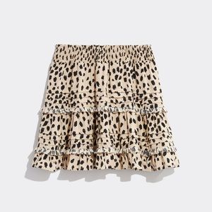 Vineyard Vines Leopard Ruffle Smocked Tiered Skirt